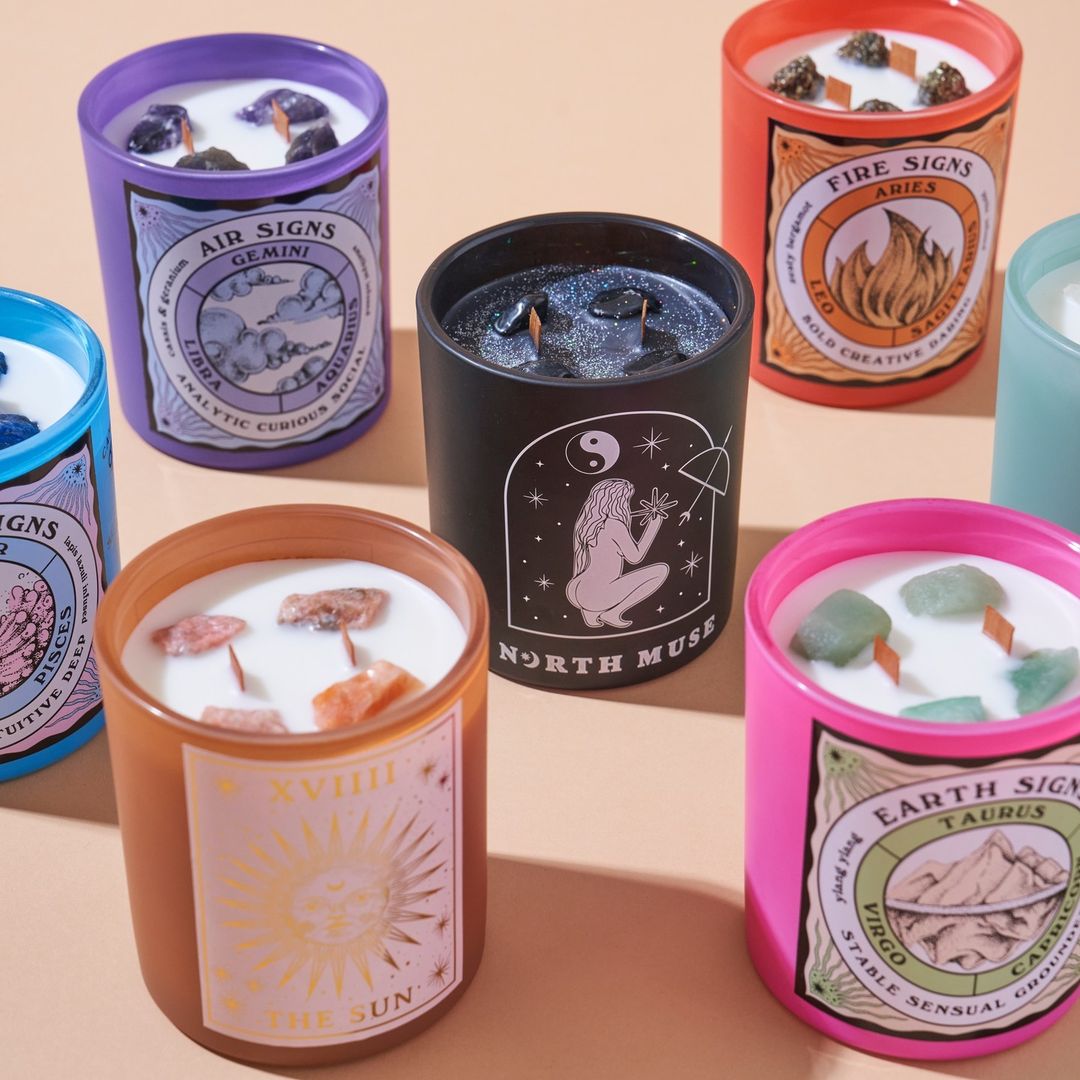 Crystal-infused candles 